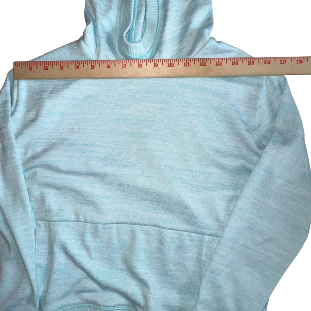Athleta‎ Girl Hoodie Size L/12 Aqua Blue Pullover Sweatshirt Activewear - Picture 5 of 10